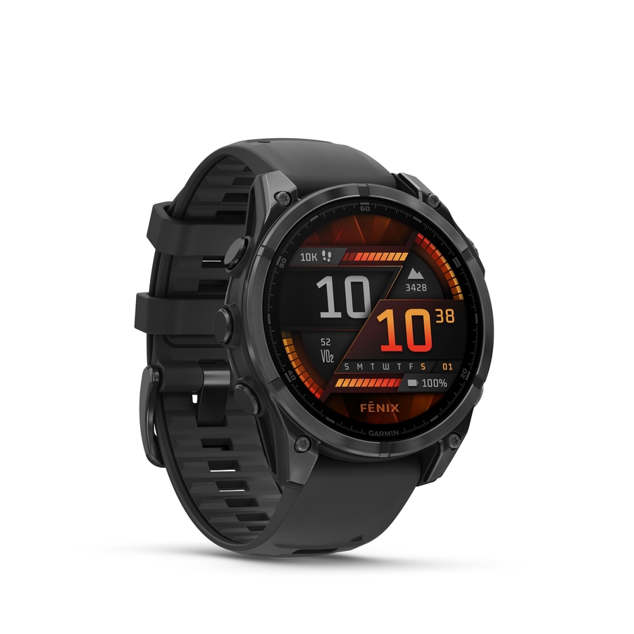 Garmin fēnix  8 – 47 mm AMOLED Slate Grey met zwarte siliconen band 9